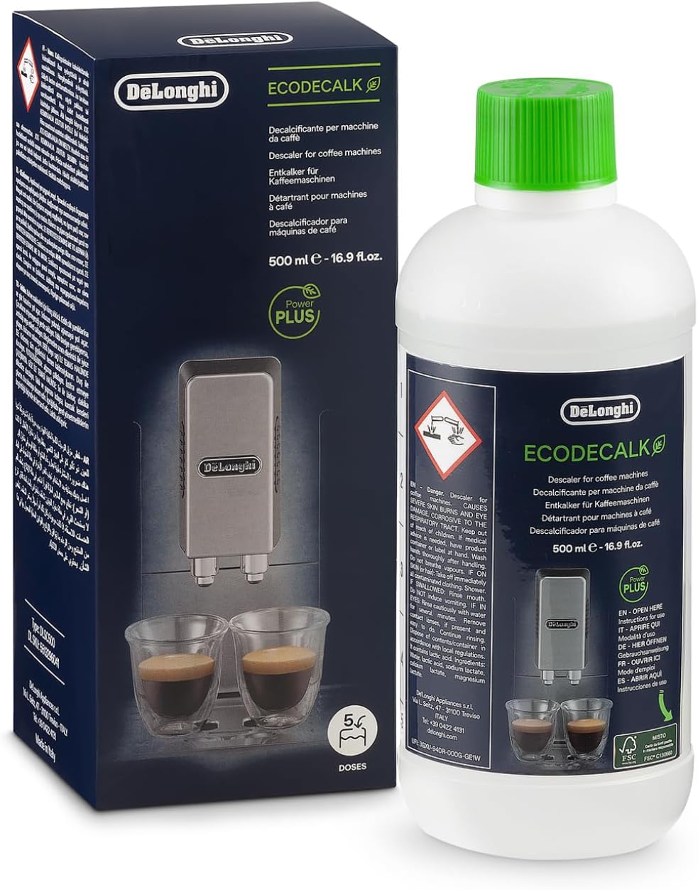 mejores accesorios cafetera superautomática - De'Longhi EcoDecalk - Descalcificador Universal (500 ml)